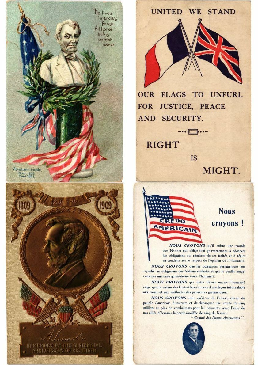U.S.A PATRIOTIC FLAGS 49 Mostly EMBOSSED Vintage Postcards Pre-1940 (L5750)