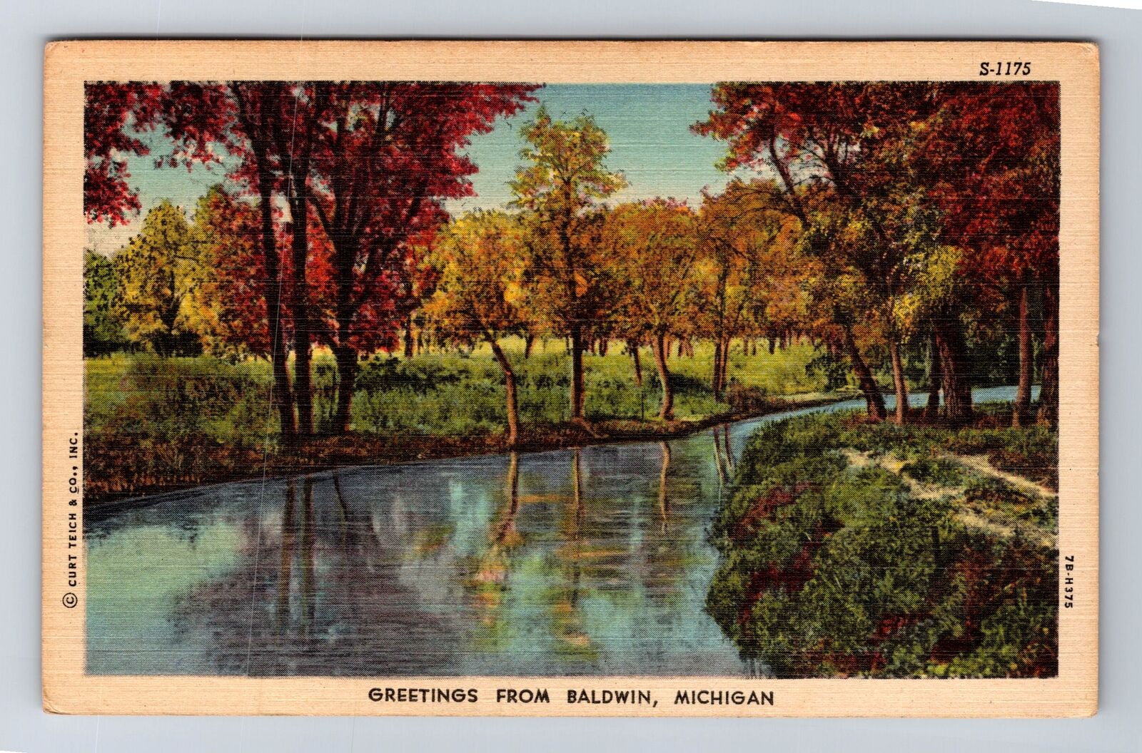 Baldwin MI-Michigan, General Greetings, Antique, Vintage c1952 Postcard