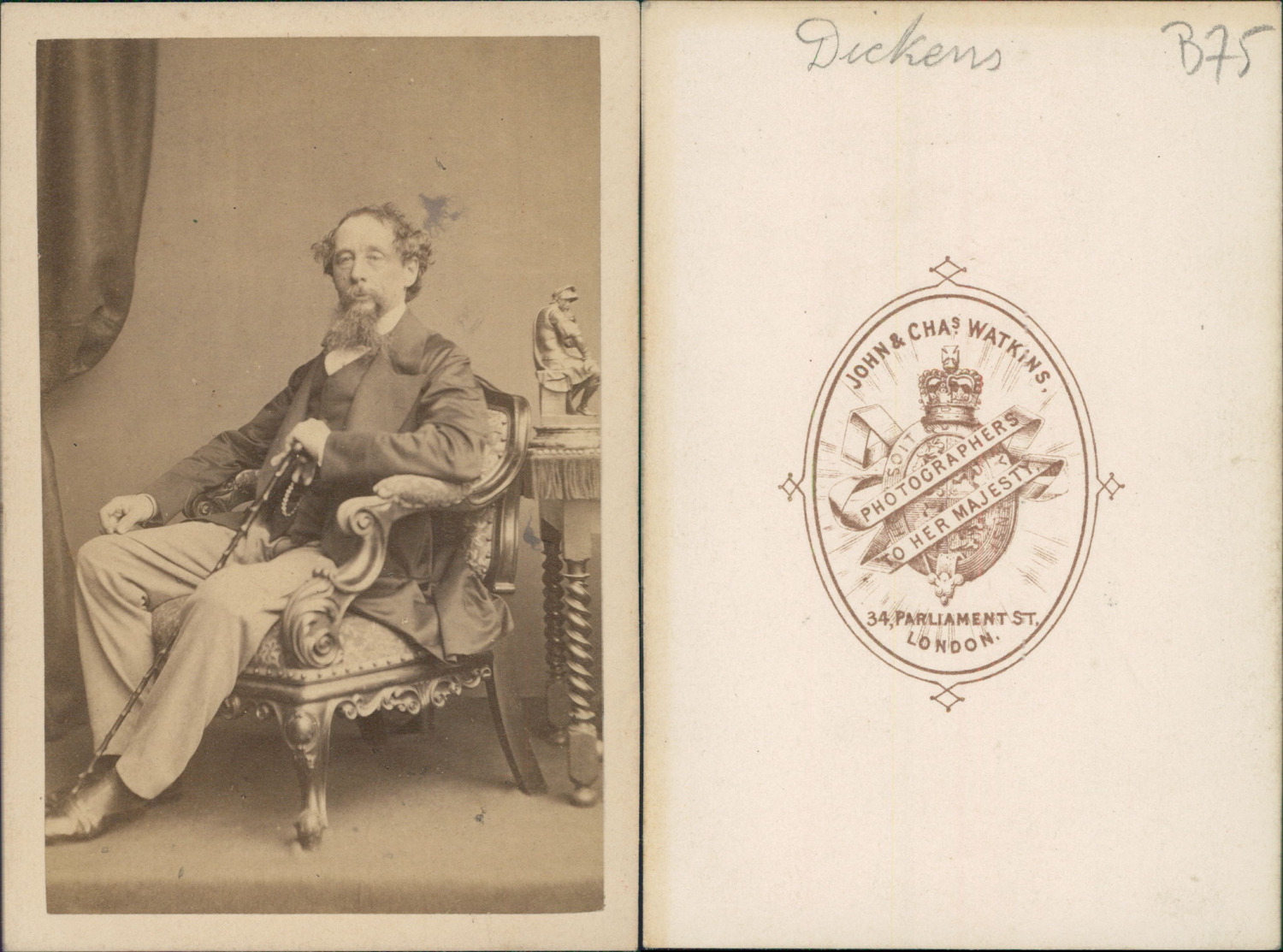 Watkins, London, Charles John Huffam Dickens Vintage CDV Albums.Charles John 