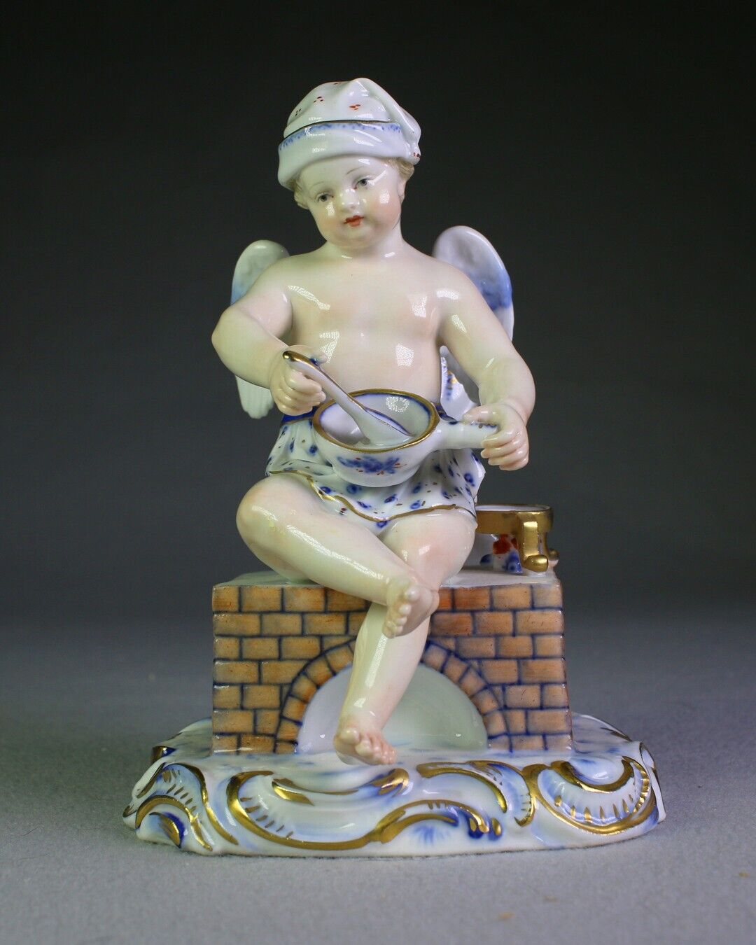 Meissen Porcelain Figurine Cupid As A Chef - Rare & Excellent Condition