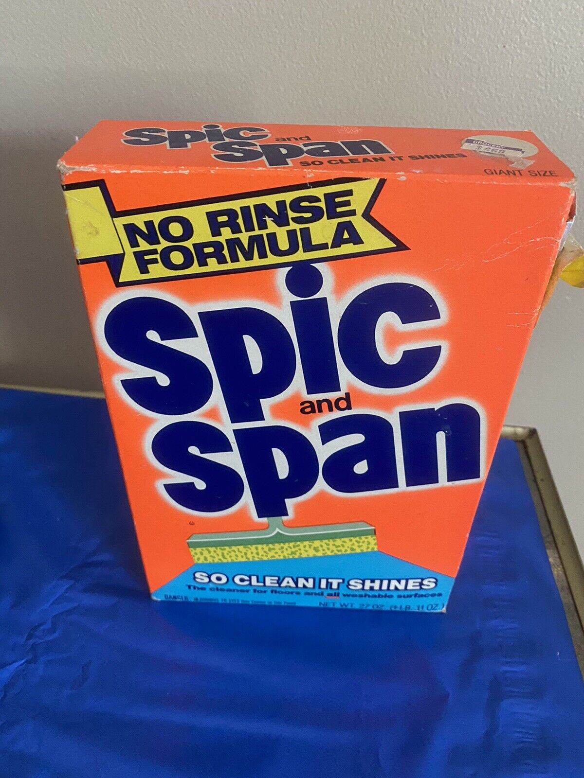 Vintage Spic and Span No Rinse Formula Open Box 11.5 Oz Remains 40% In Box
