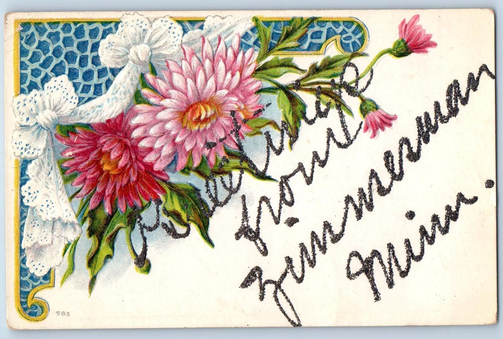Zimmerman Minnesota Postcard Greetings Embossed Flowers And Leaves c1910 Antique
