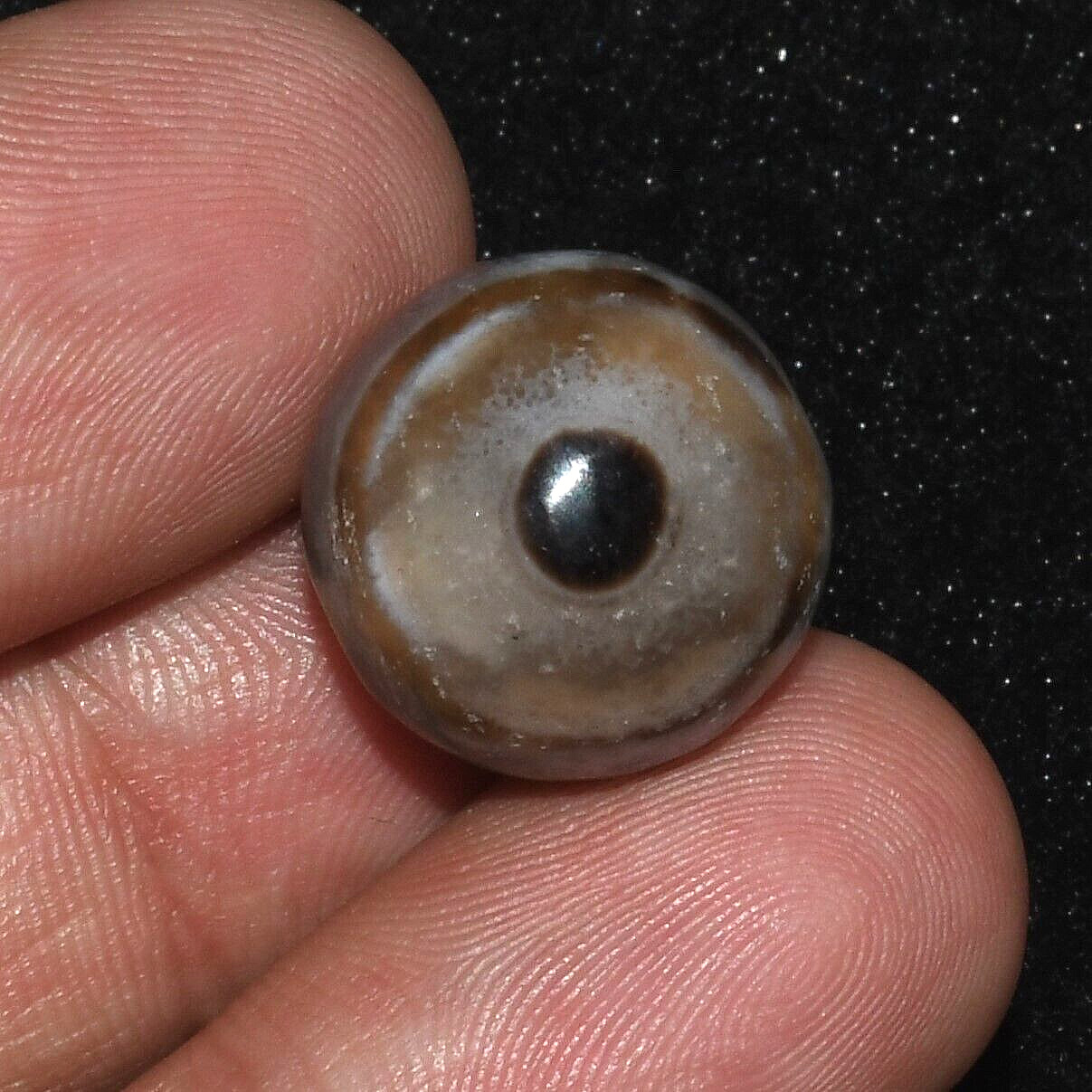 Ancient Old Bactrian Banded Agate Bead with Eye Circa 2500 to 3000 BCE
