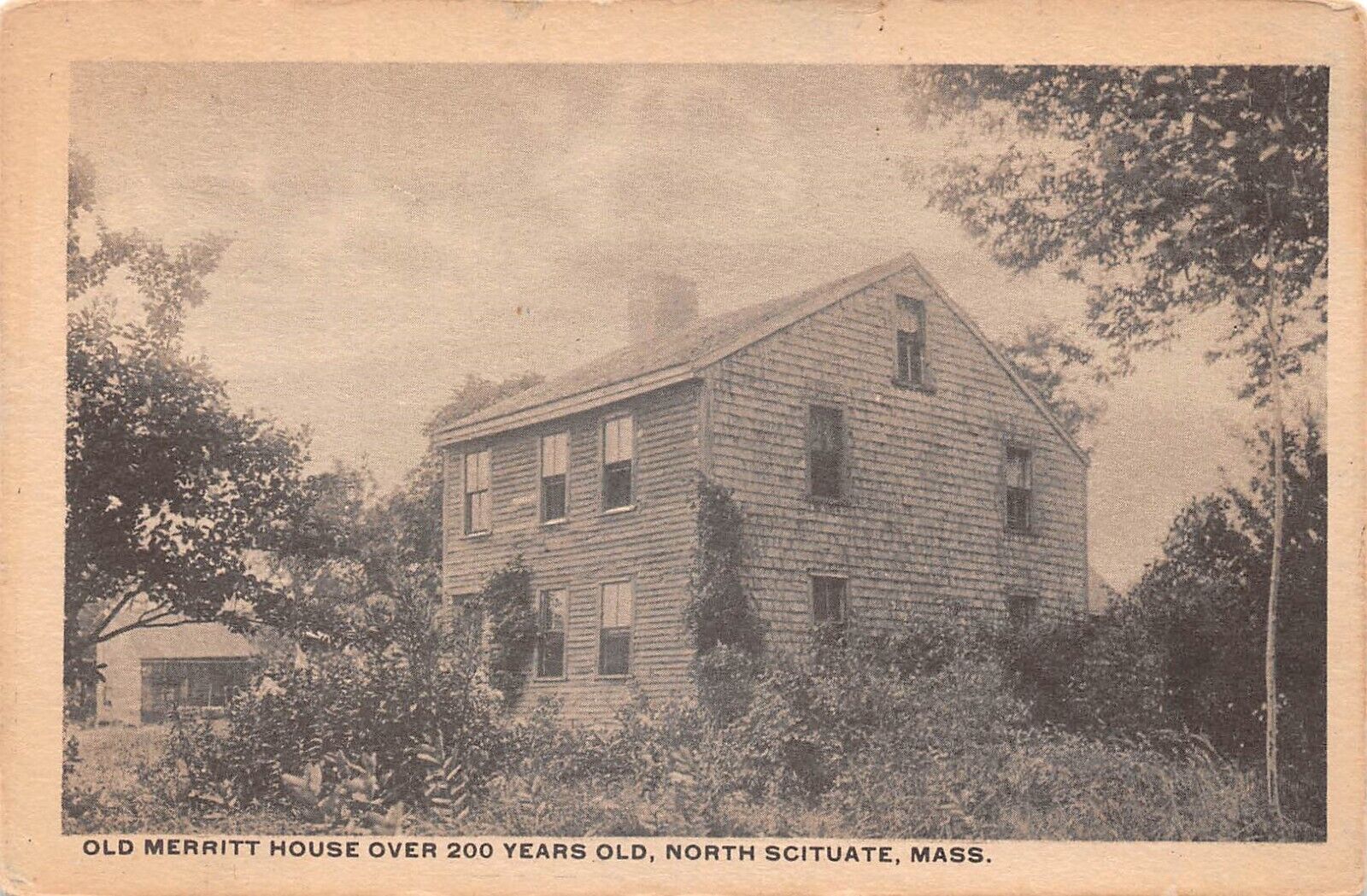 Old Merritt House Over 200 years old North Scituate Massachusetts Postcard