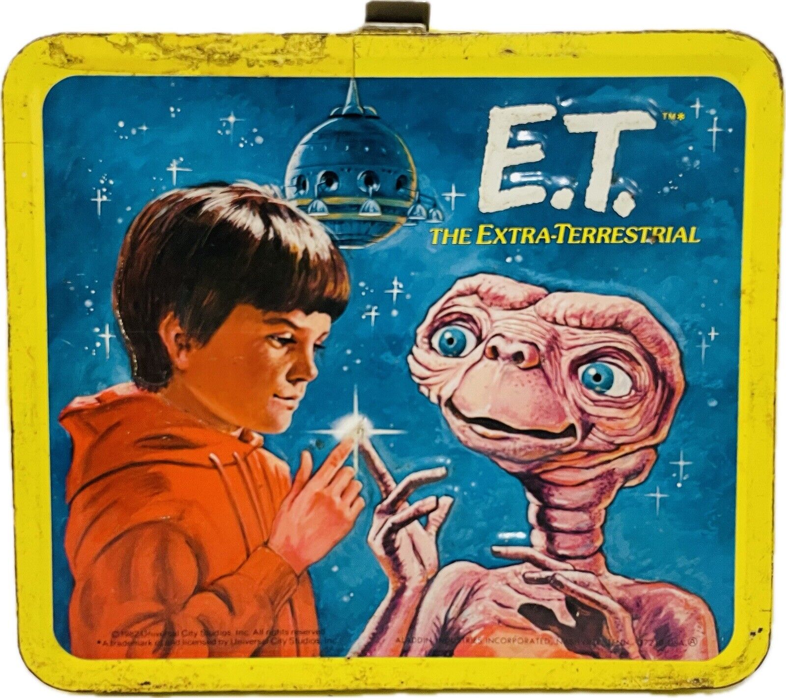 Vintage Aladdin E.T. the Extra-Terrestrial Metal Lunch Box 1982 No Thermos