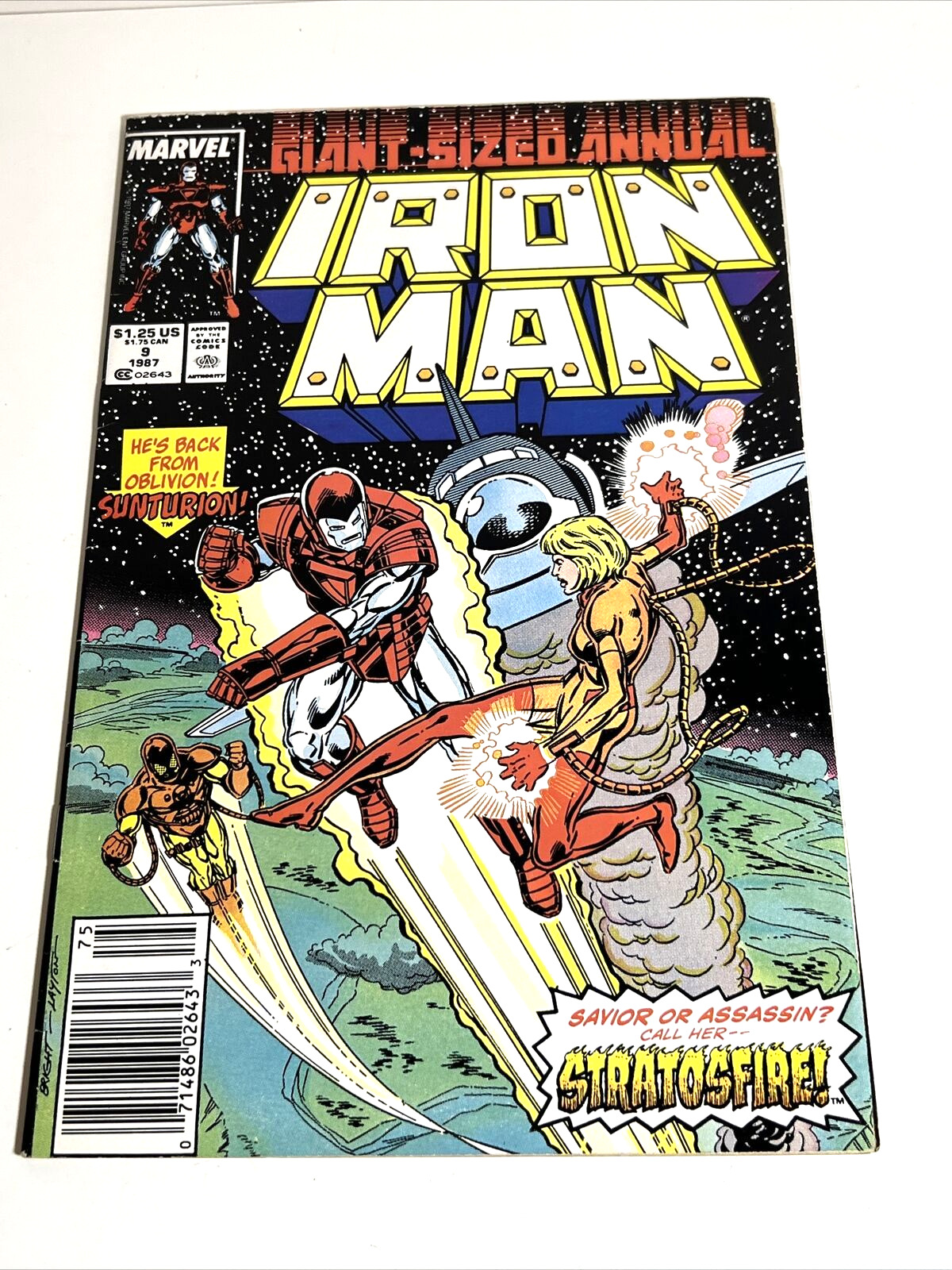 Marvel IRON MAN ANNUAL Comic #9 (1987) 1st Stratosfire Appearance. Newsstand