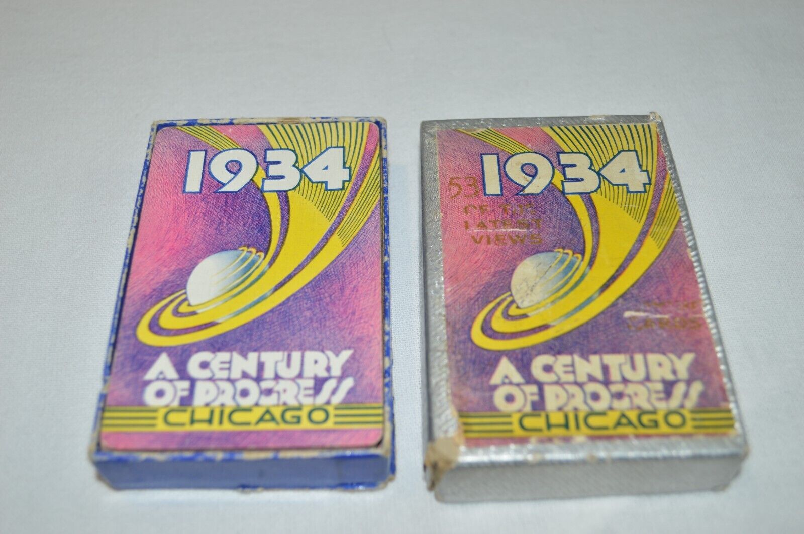 CHICAGO WORLD\'S FAIR CENTURY OF PROGRESS COMPLETE SET 53 PICTURE PLAYING CARDS