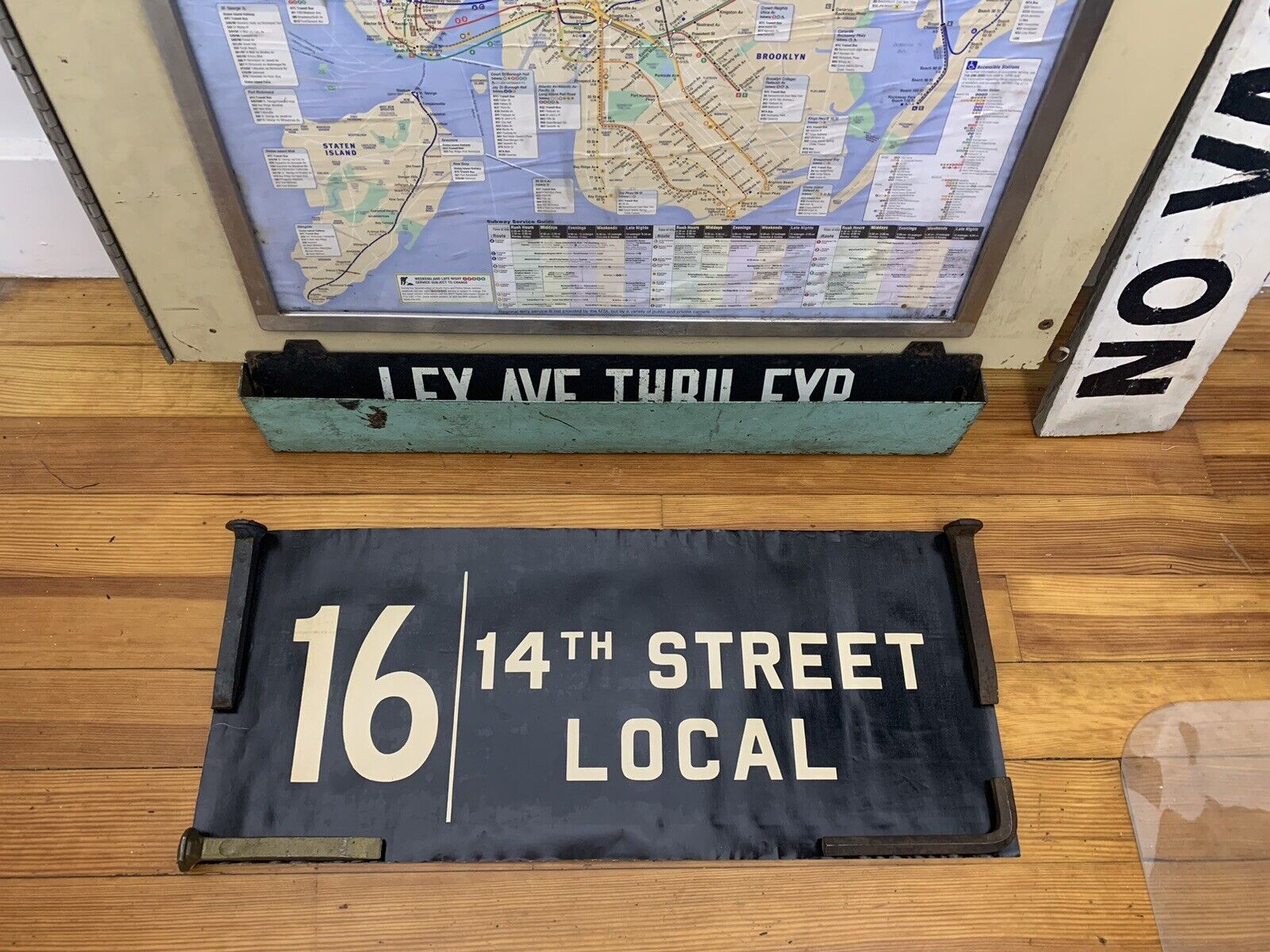 VINTAGE NY NYC SUBWAY ROLL SIGN R16 LARGE 14 STREET CHELSEA MANHATTAN LOCAL ART