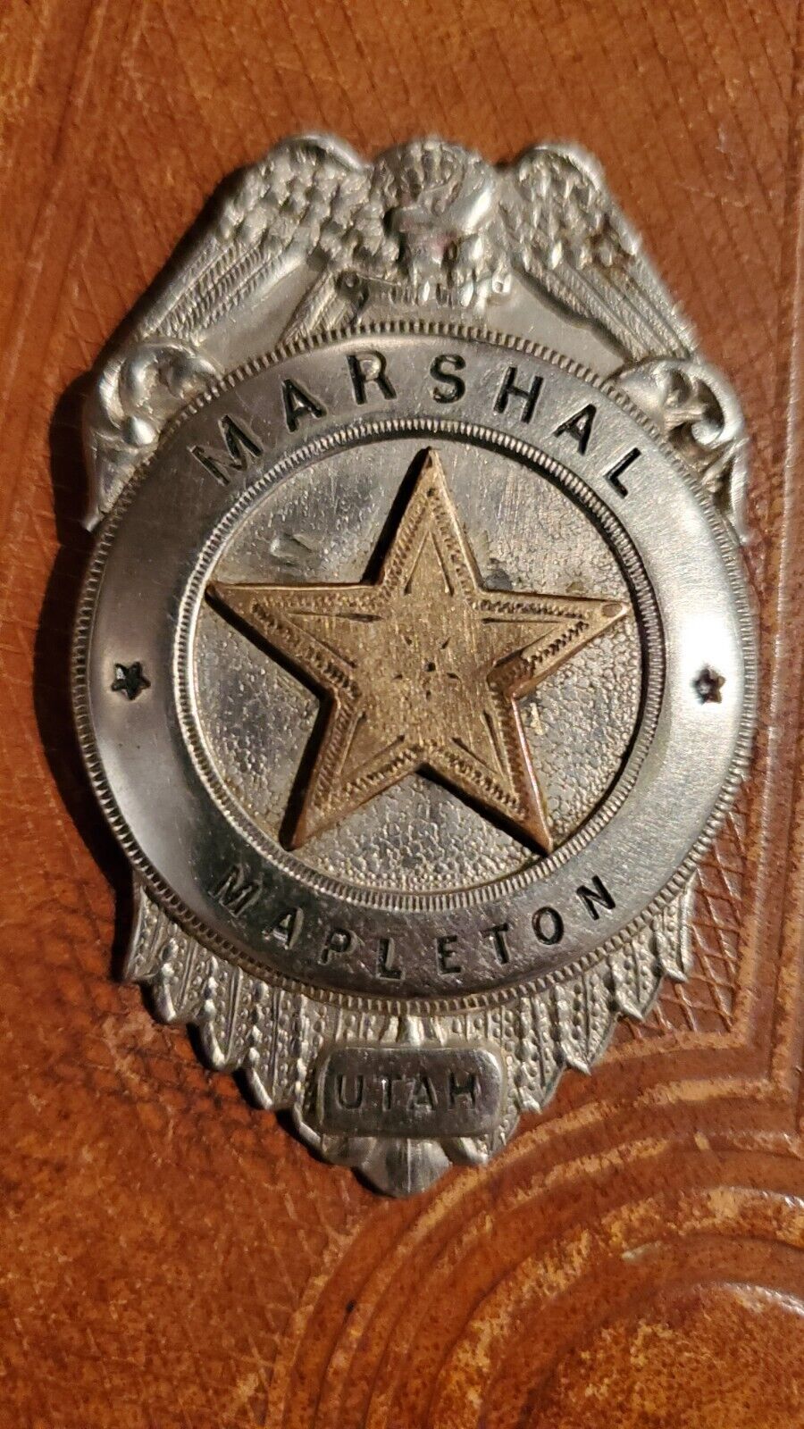 Antique Wild West Marshal Badge Utah Authentic 