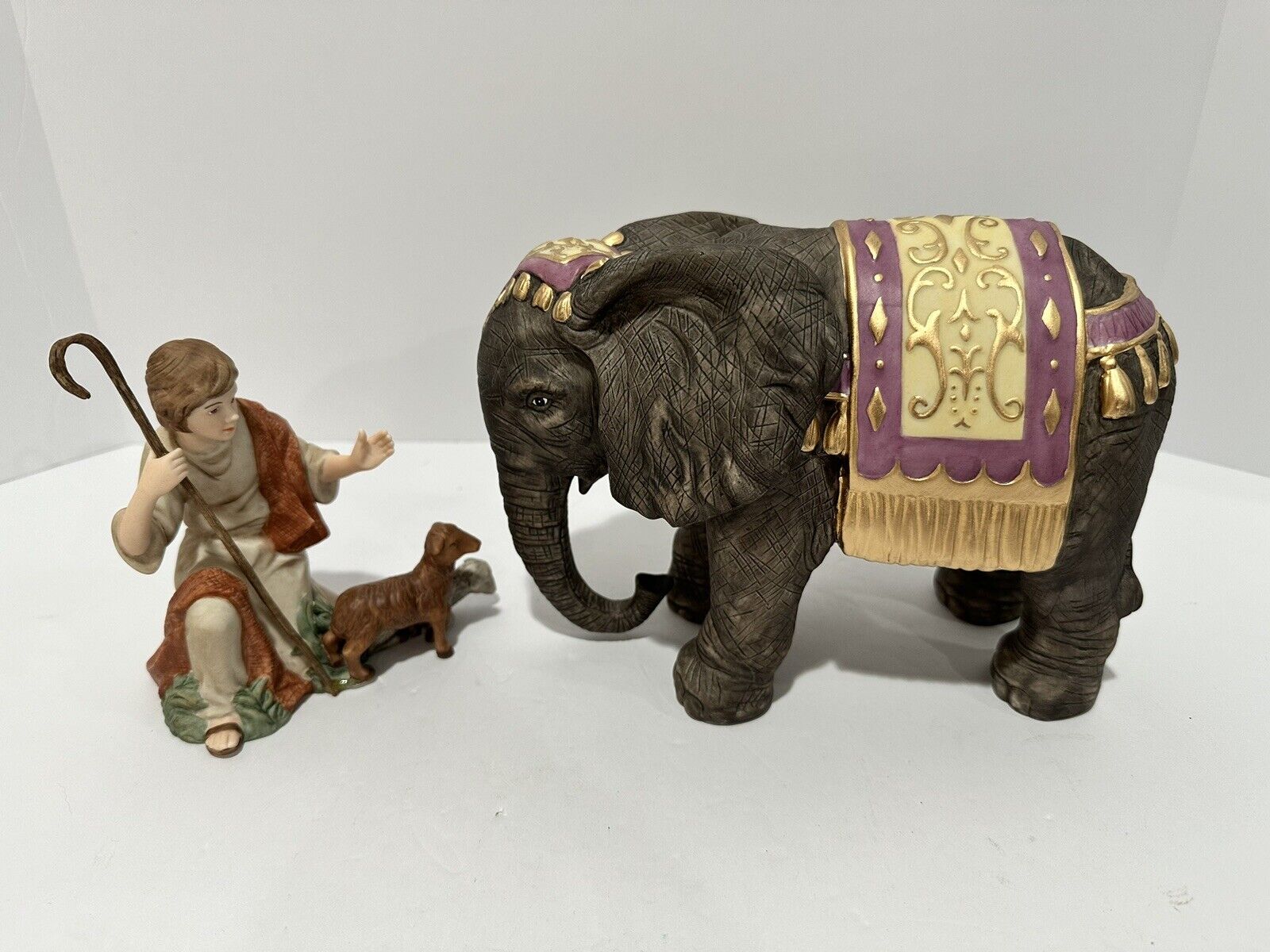 THOMAS KINKADE Nativity Grand Elephant Kneeling Shephard HAWTHORNE VILLAGE HTF