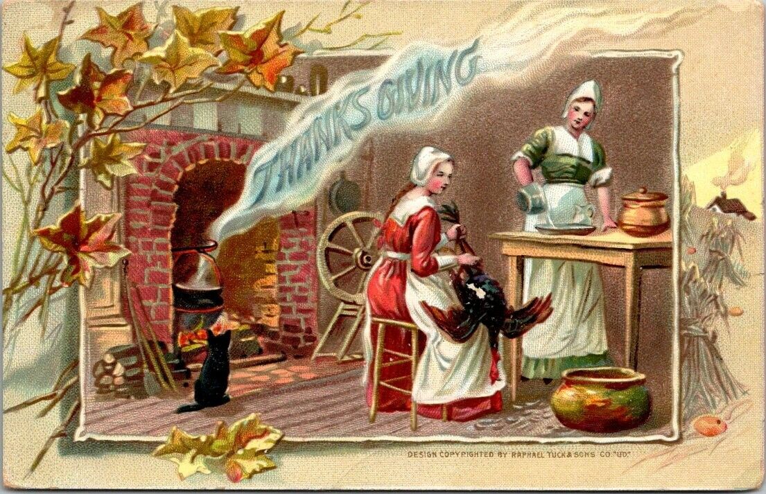 Tuck's Post Vintage Thanks Giving Divided-Back Post Card - Posted 1910 from NY