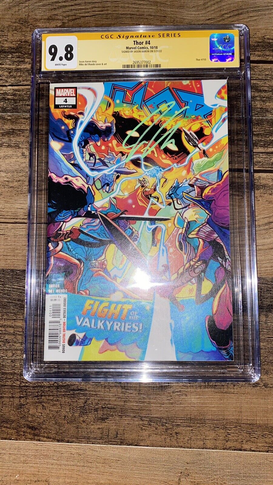 Thor #4 CGC 9.8- Fight of The Valkyries signed by Jason Aaron