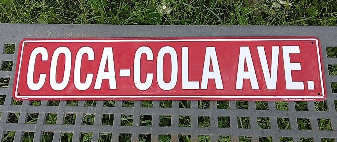 Vintage 1996 Coca Cola Ave. Metal Street Sign ~ 24