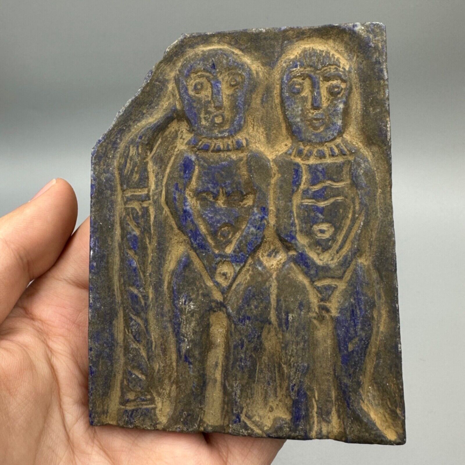 Stunning Rare Ancient Sassanian Erotic Couple Scene Intaglio Fragment Tablet