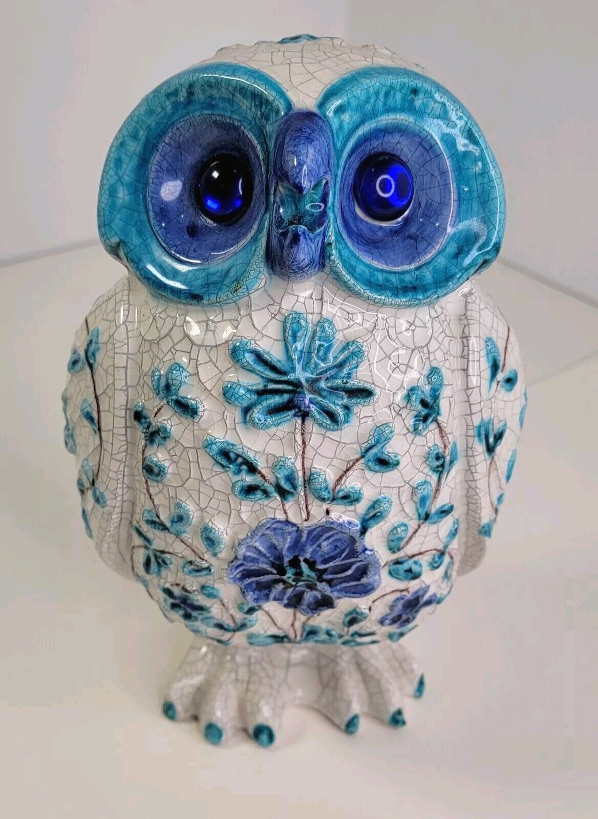 Alvino Bagni Ceramic Owl Italian Pottery MCM Vintage 9 In Tall Made In Italy