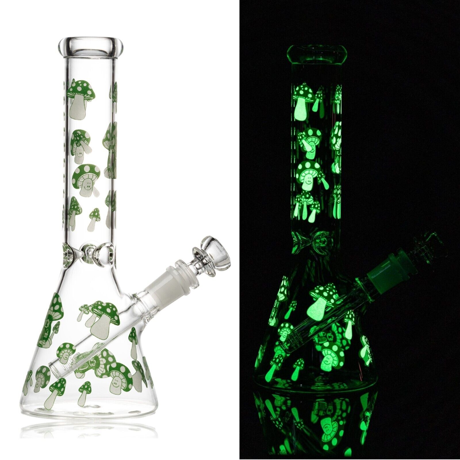 10inch Beaker Glass Bongs Thick Luminous Bongs Smoking Water Pipes with 14mm