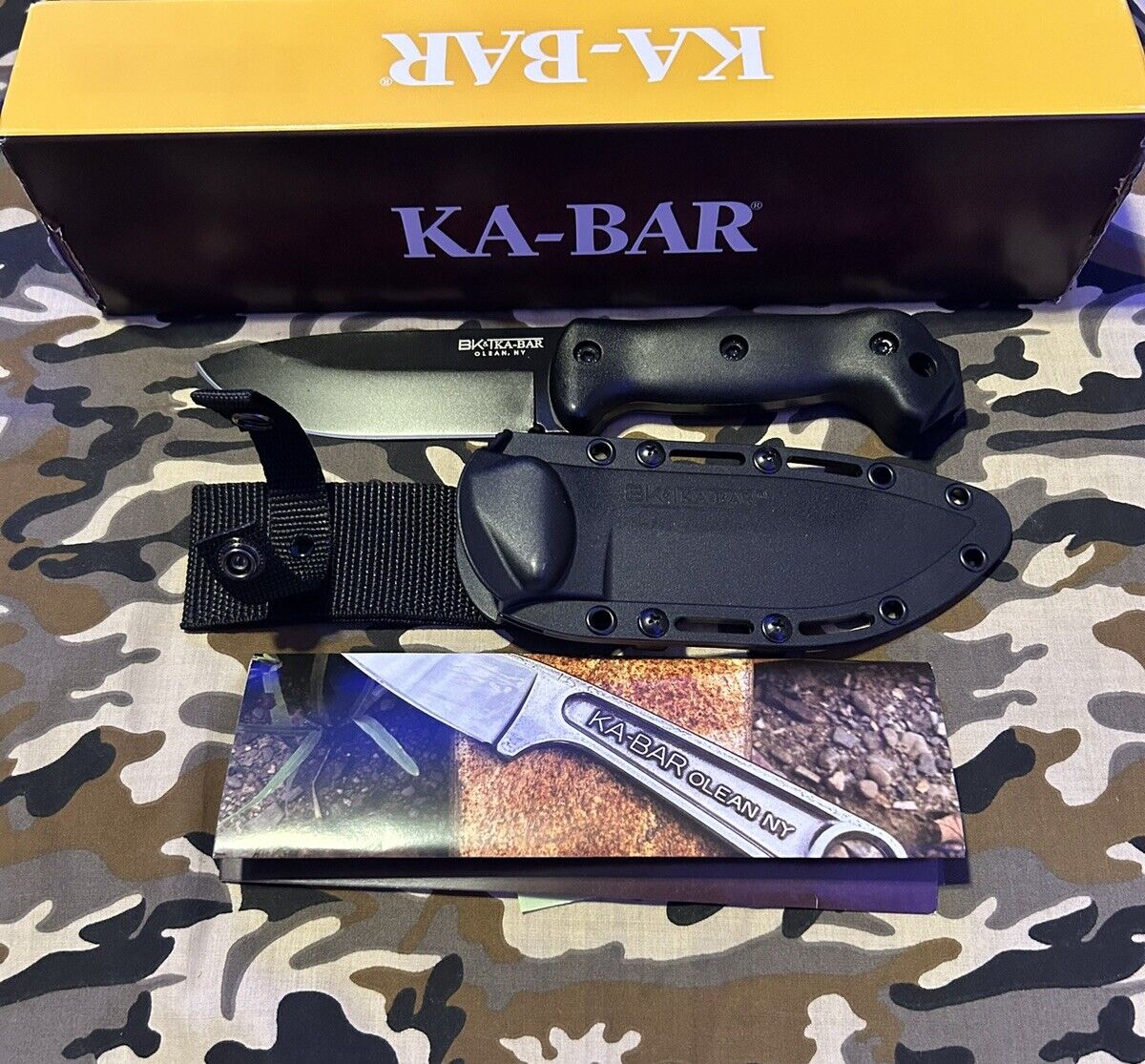 Ka-Bar Becker BK2 Champion Fixed Carbon ￼Steel Blade New In The Box & PaperWork