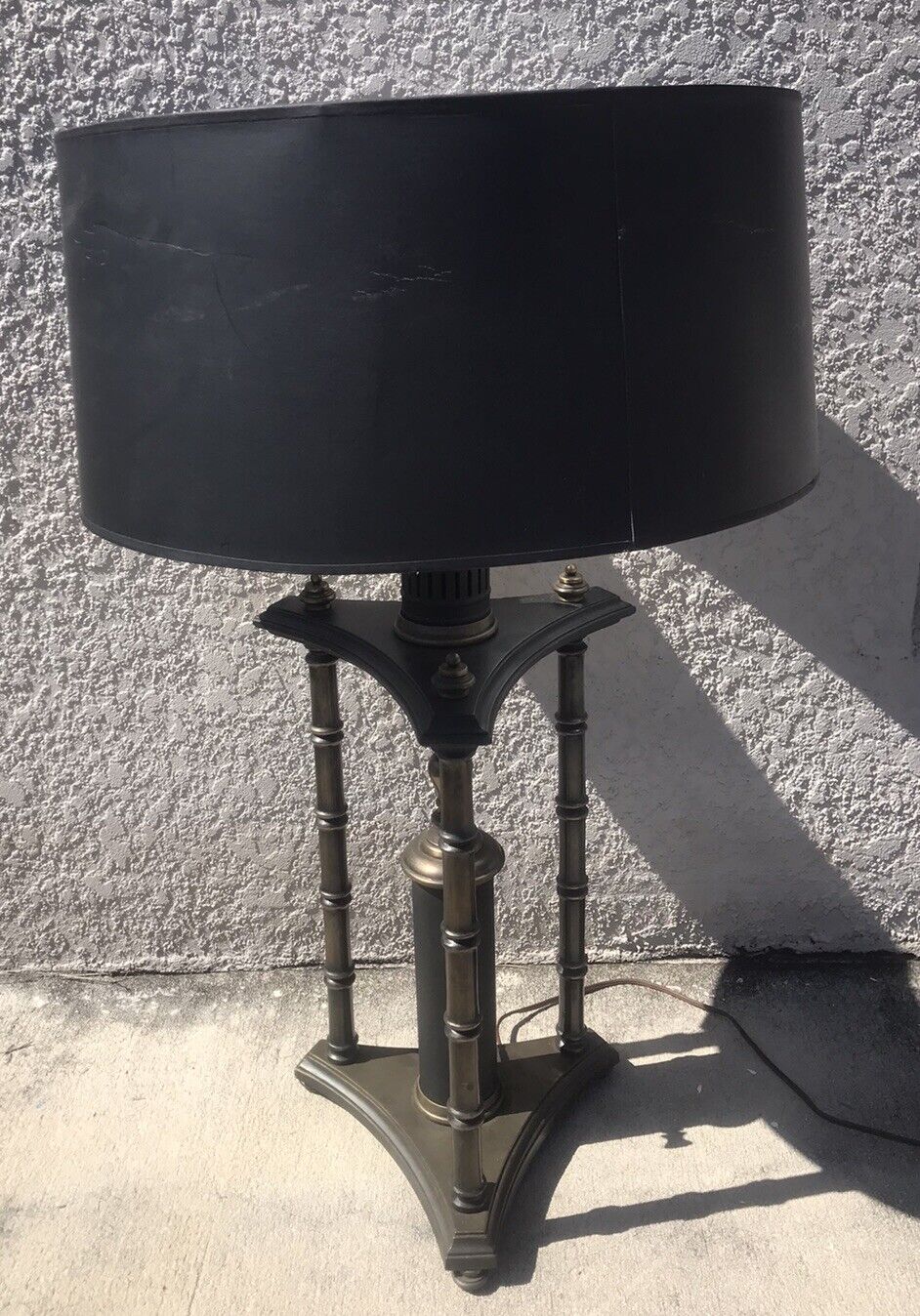 VINTAGE BAMBOO STYLE BRASS TABLE LAMP.CHAPMAN?