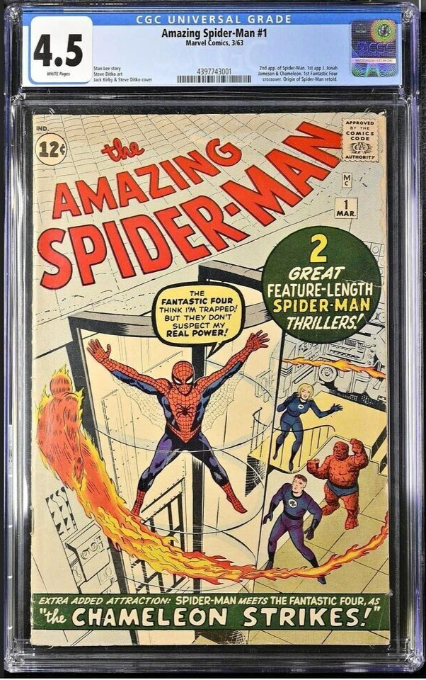 AMAZING SPIDER-MAN 1963 #1 Many First Appearances Marvel Comics CGC 4.5 See Pic