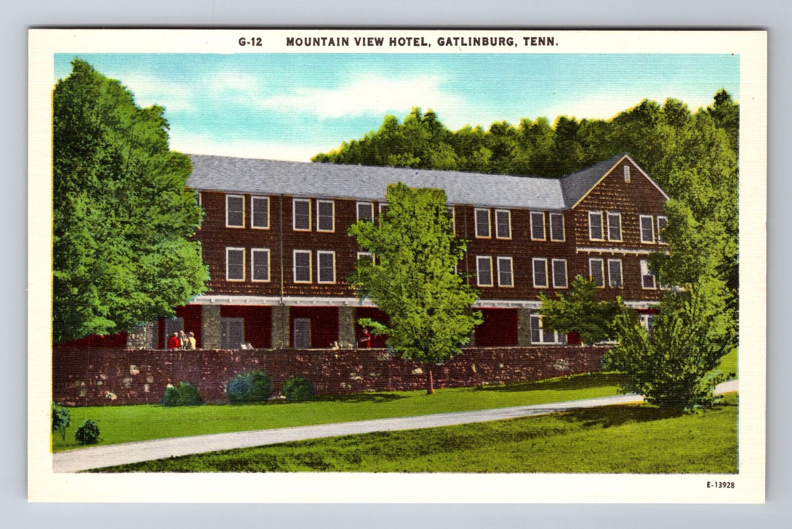 Gatlinburg TN-Tennessee, Mountain View Hotel, Advertising, Vintage Postcard