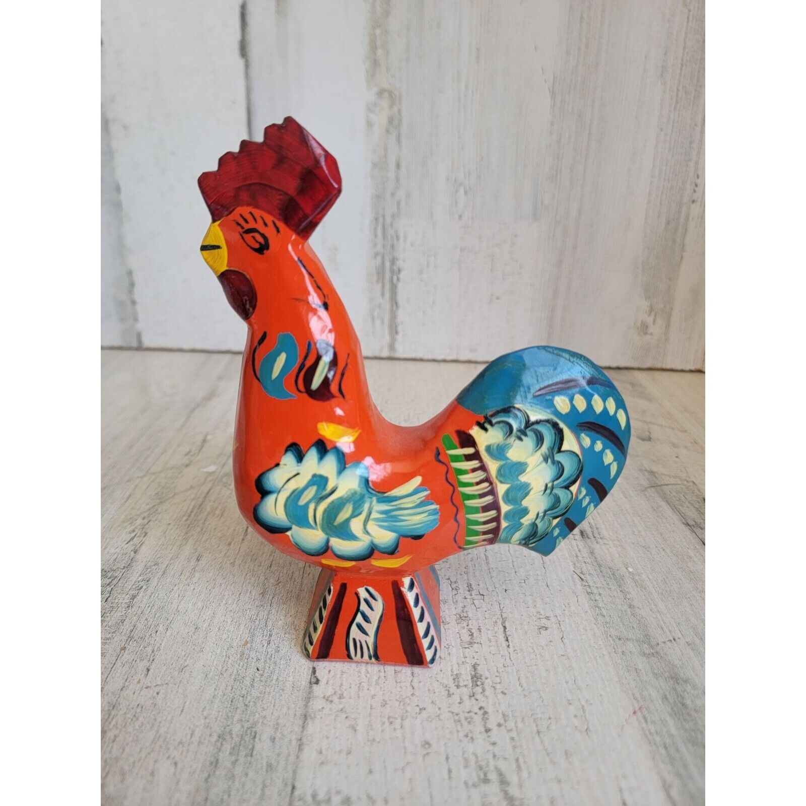 Vintage rooster Swedish folk art chicken home decor