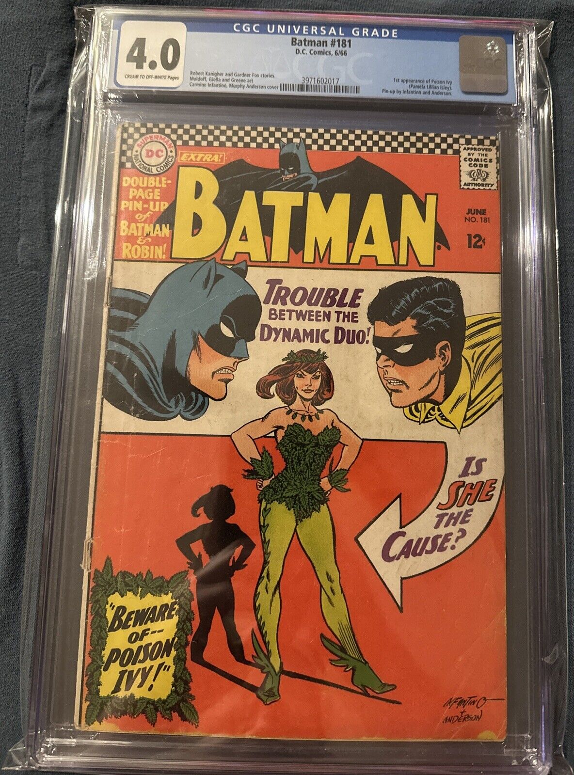 Batman #181— CGC 4.0—1st App Poison Ivy DC Comics 1966