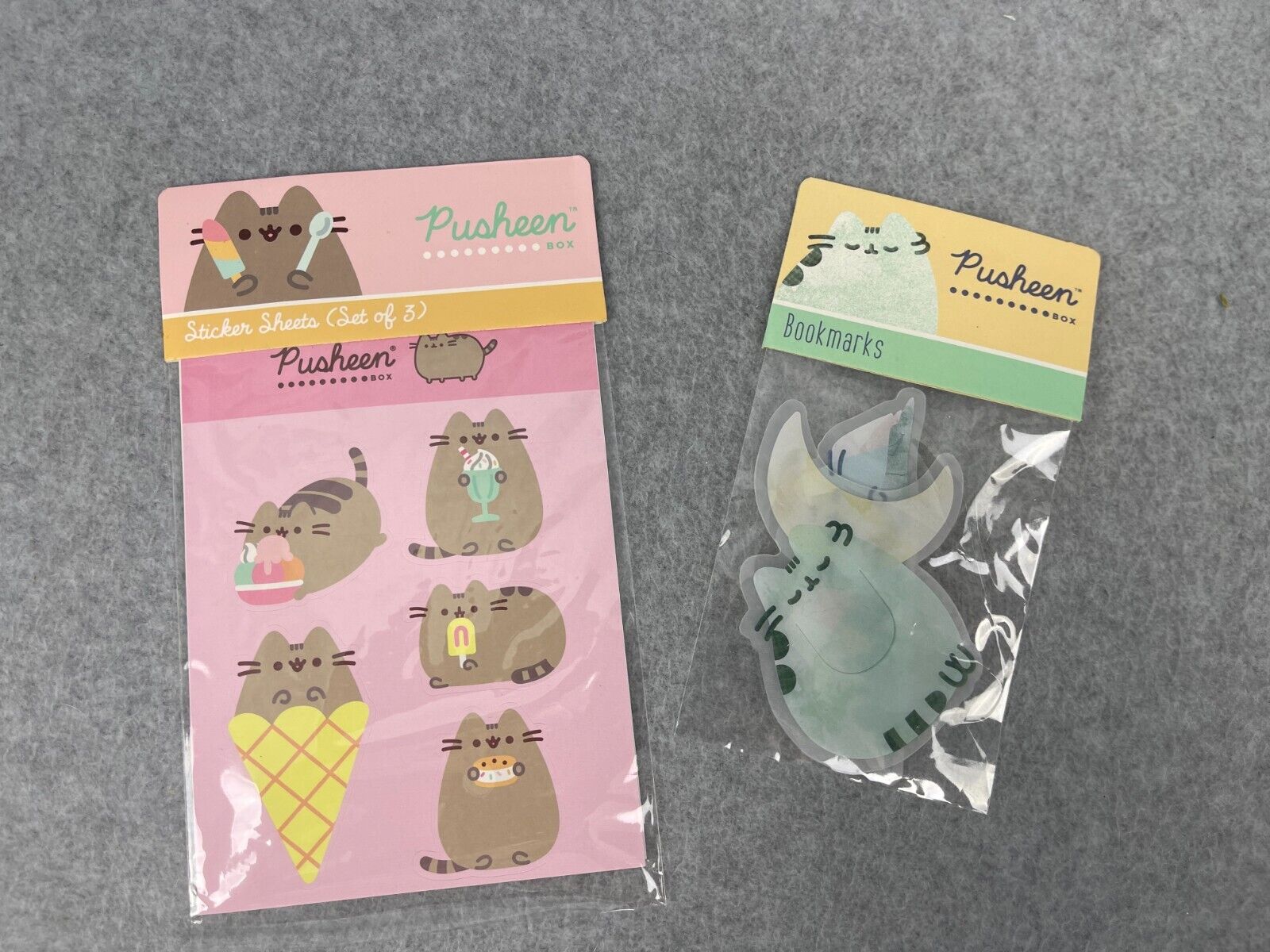 NIP Pusheen the Cat Bookmarks Sticker Sheets 3 Pack