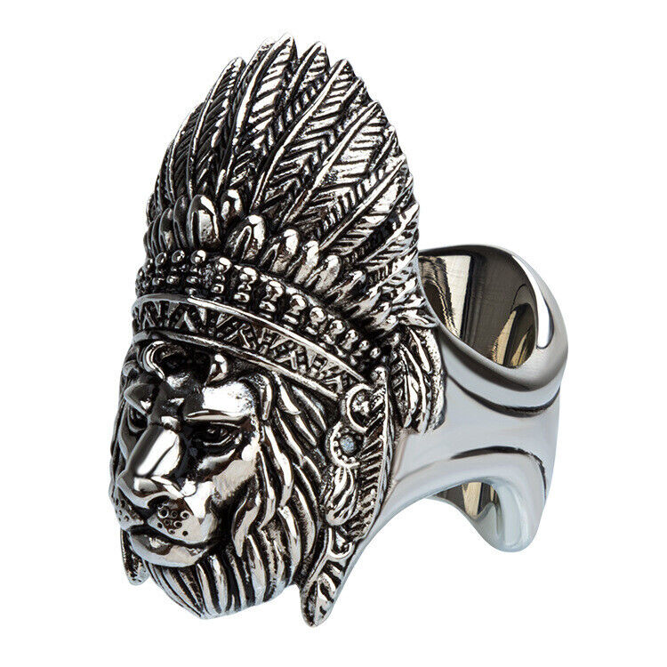 Portable Vintage Silver Cigar Holder Travel White Copper Lion Head Pocket Ring