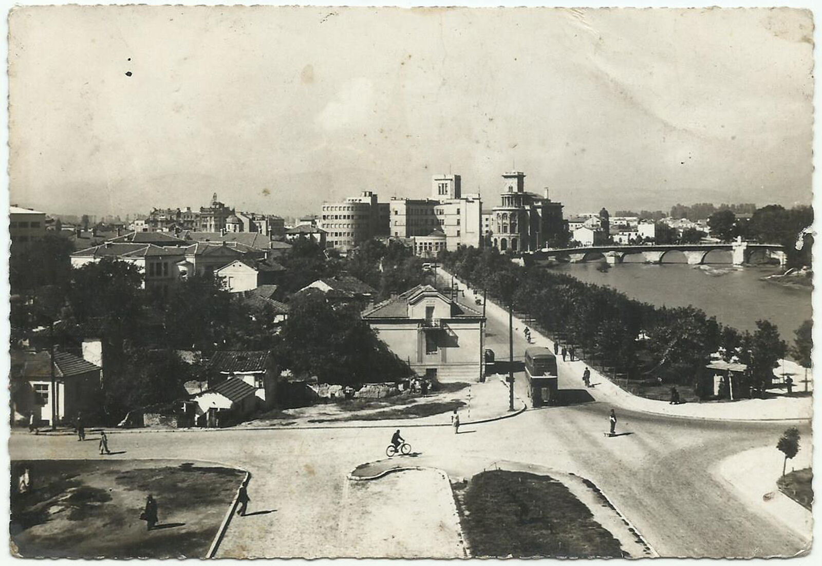 Skopje Macedonia, Antique Postcard, City Panorama, 1930s