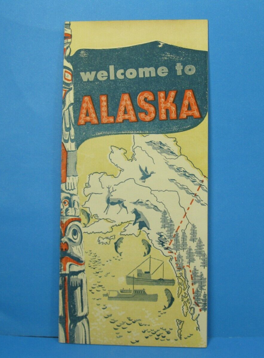 Welcome To Alaska 1950s Booklet Guide Map Brochure Advertising Vintage