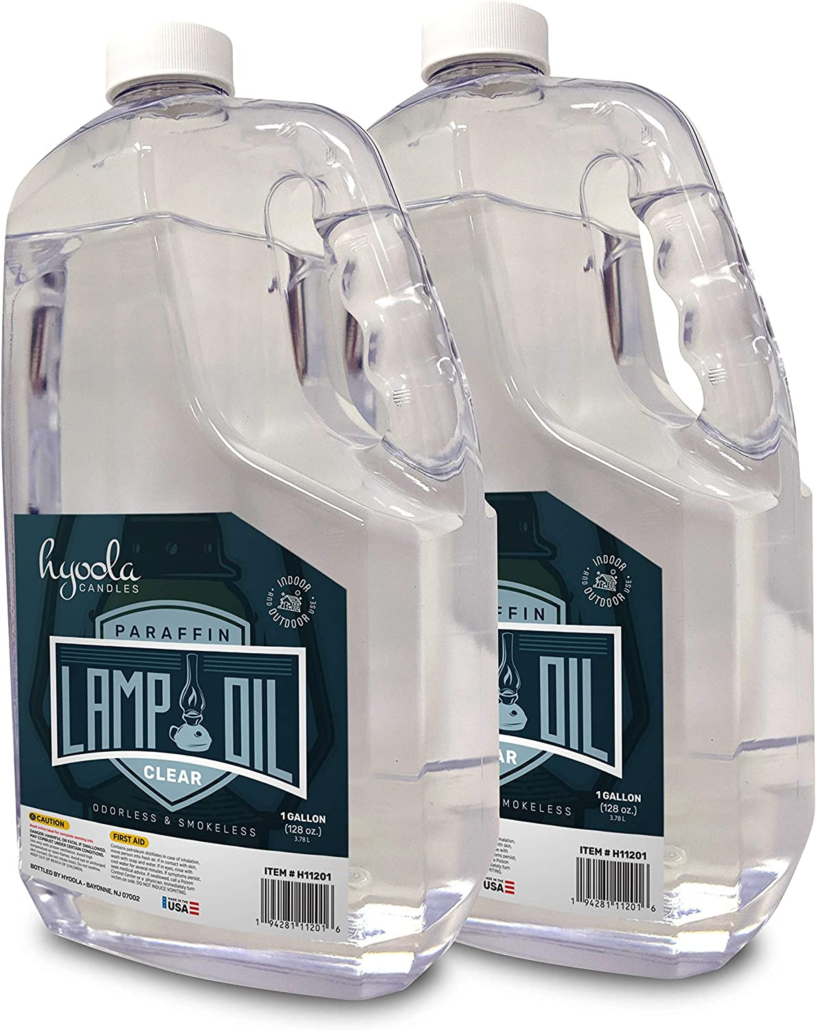 HYOOLA 1-Gallon Liquid Paraffin Lamp Oil - Clear Smokeless Odorless Clean 2 pack