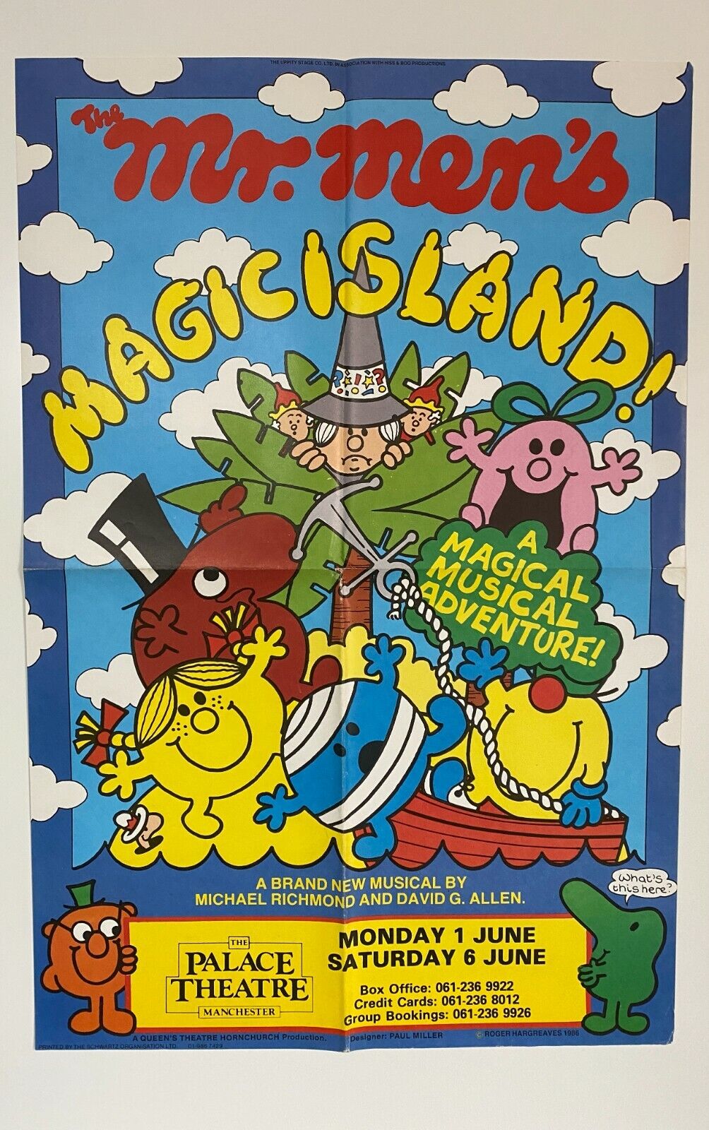 Mr Men's Magic Island The Palace Theatre Manchester Original Large Poster 1986