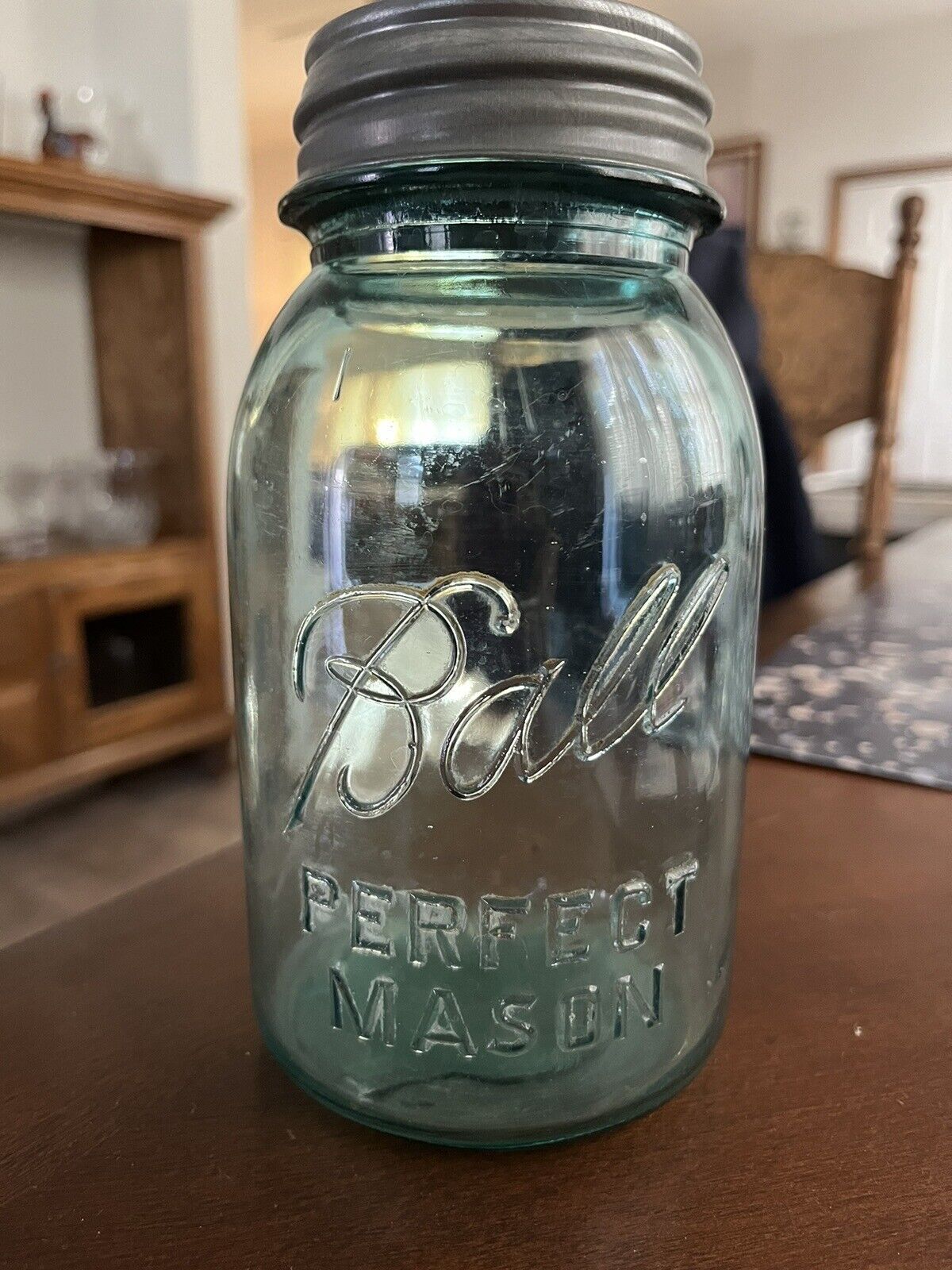 Antique Blue Ball Perfect Mason Jar # 8. Minimum 101 Years Old