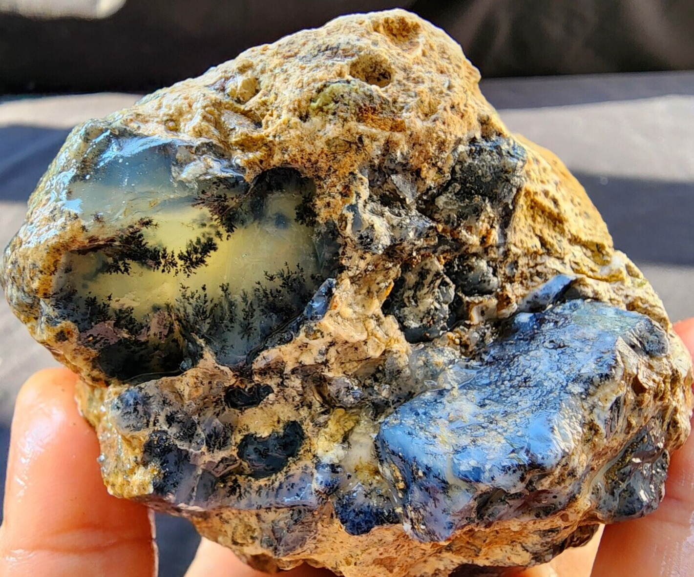 18.27 oz (518 gr) Dendritic Opal, Rock Specimen, Dendrite Opal, Lapidary Opal
