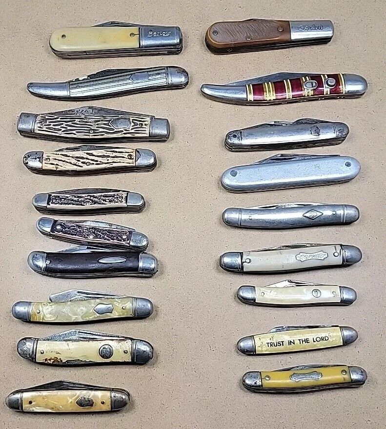 Vintage Lot of 19 Pocket Knives Colonial & Imperial LOOK