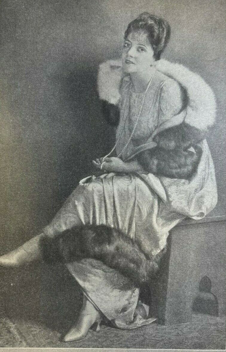 1919 Vintage Magazine Illustration Actress Irene Bordoni