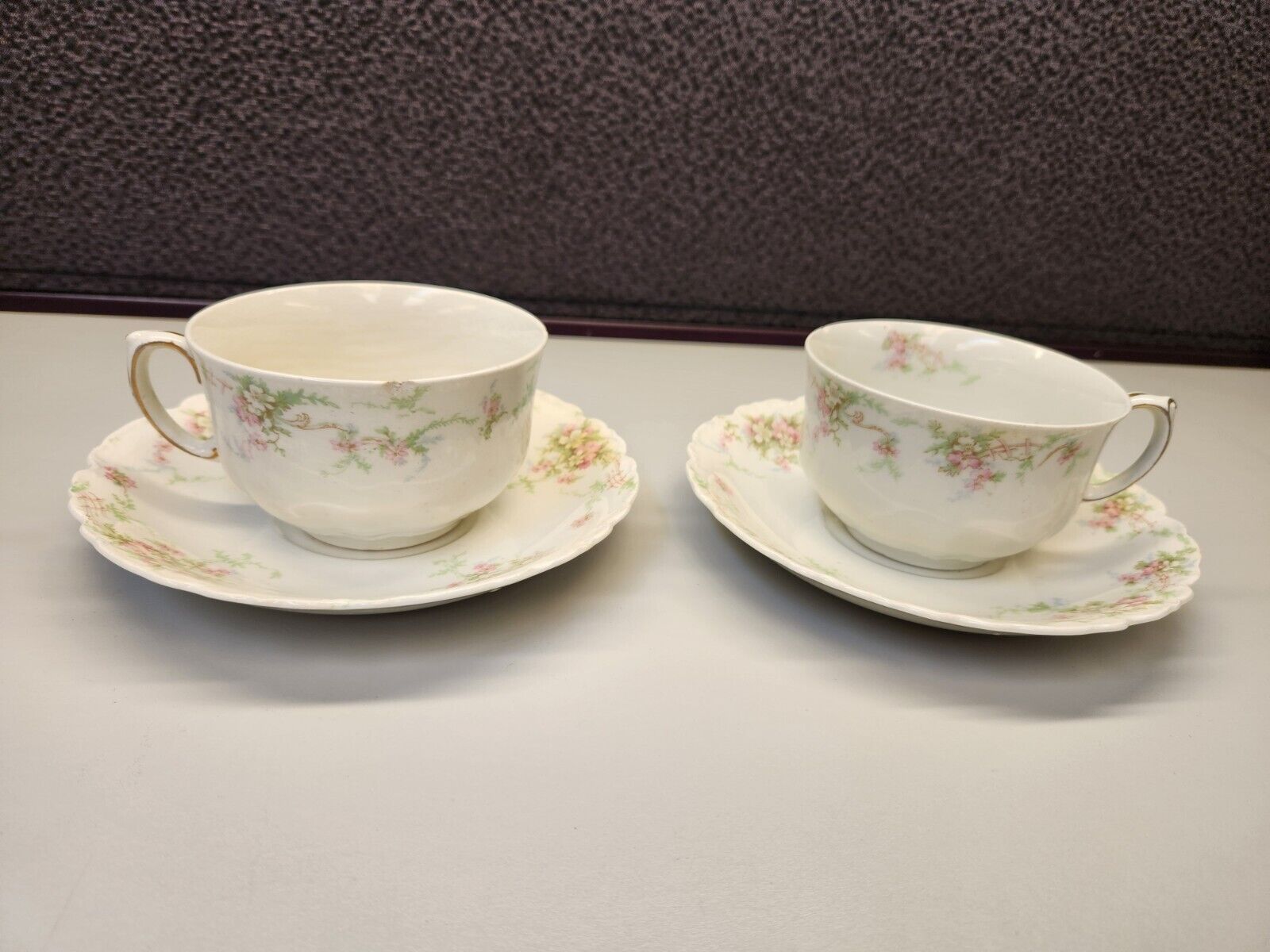 Set Of 2 Johnson Bros. Floral Teacup & Saucer Sets ENGLAND Vintage
