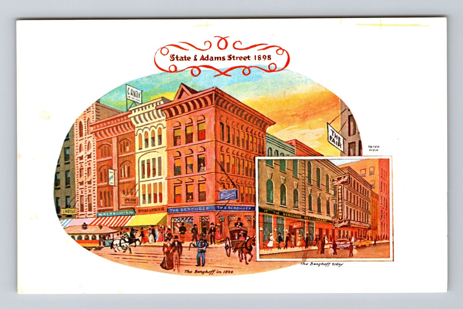 Chicago IL-Illinois, The Berghoff Restaurant, Advertising Vintage Postcard