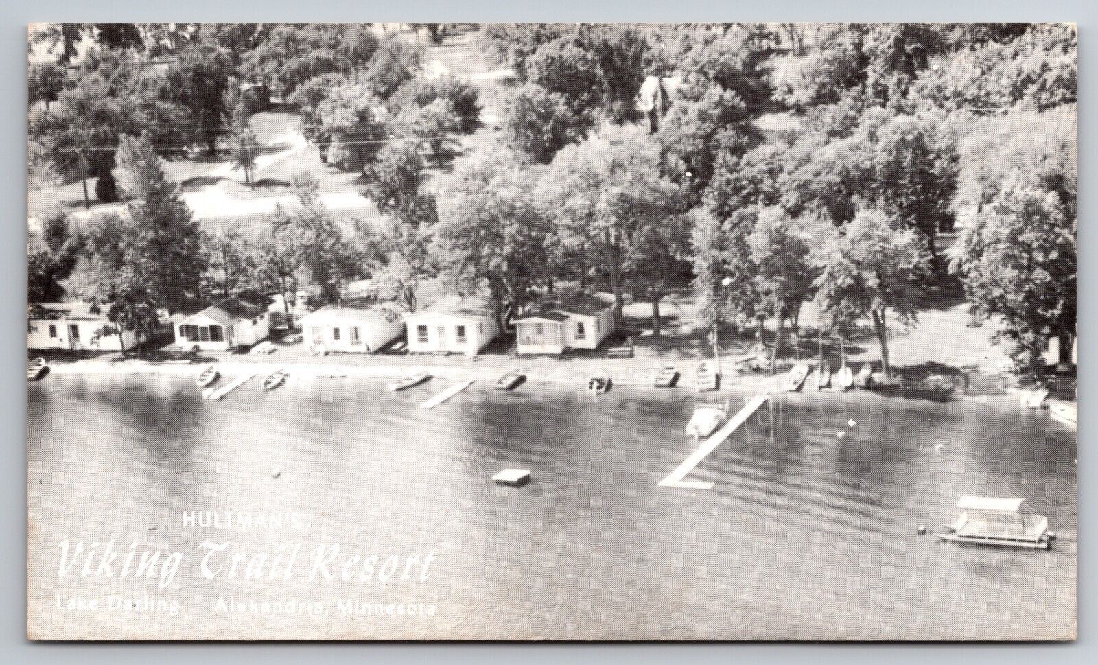 Hultman\'s Viking Trail Resort Lake Darling Alexandria Minnesota c1950 Postcard