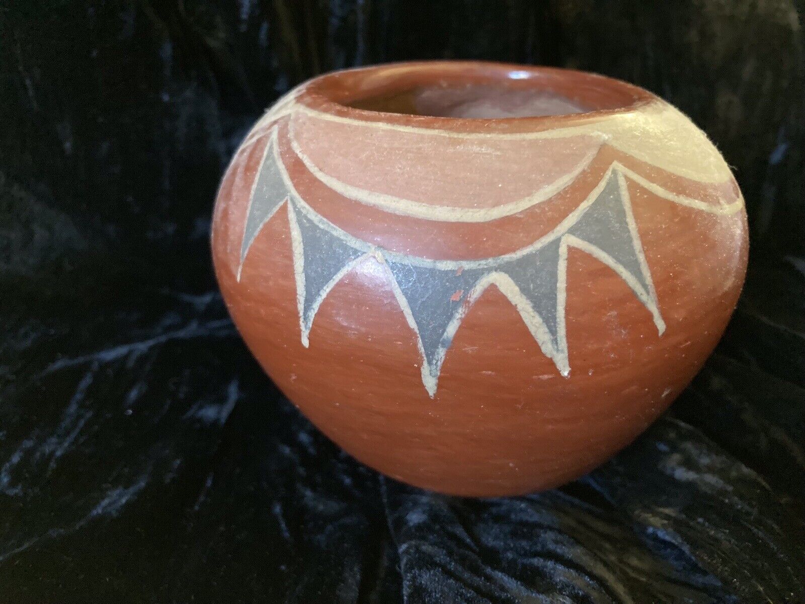 Vintage Santa Clara Pueblo Red Clay Pottery Pot