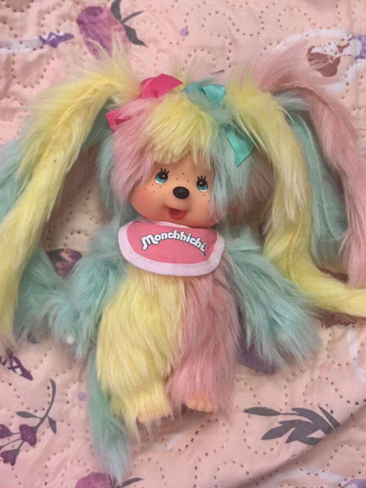 Sekiguchi Am I Monchhichi Pastel girl Plush doll 21.5cm Rainbow Colorful