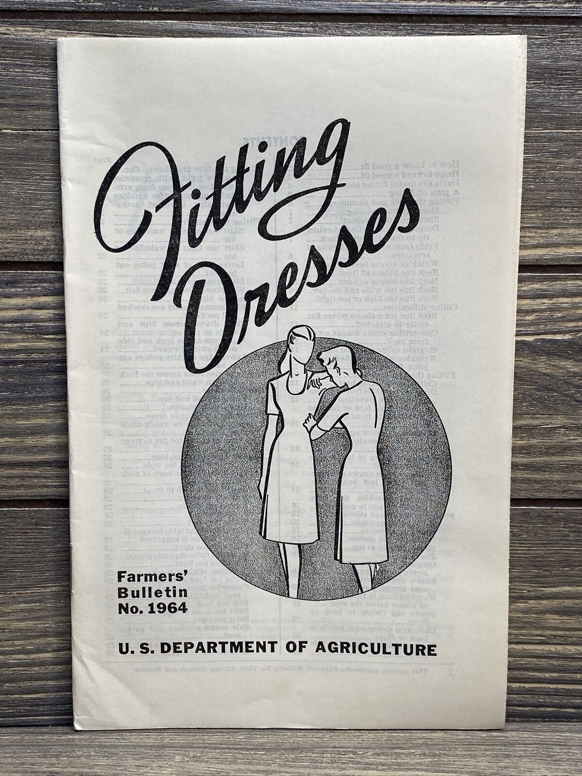 Vintage Farmers Bulletin No 1964 Fitting Dresses Edna Sommerfeld 1958 Booklet