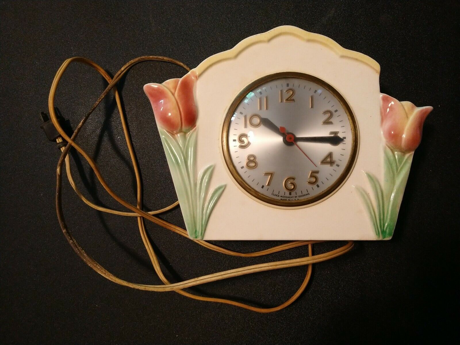 Vintage 1950s Tulip Clock-Planter