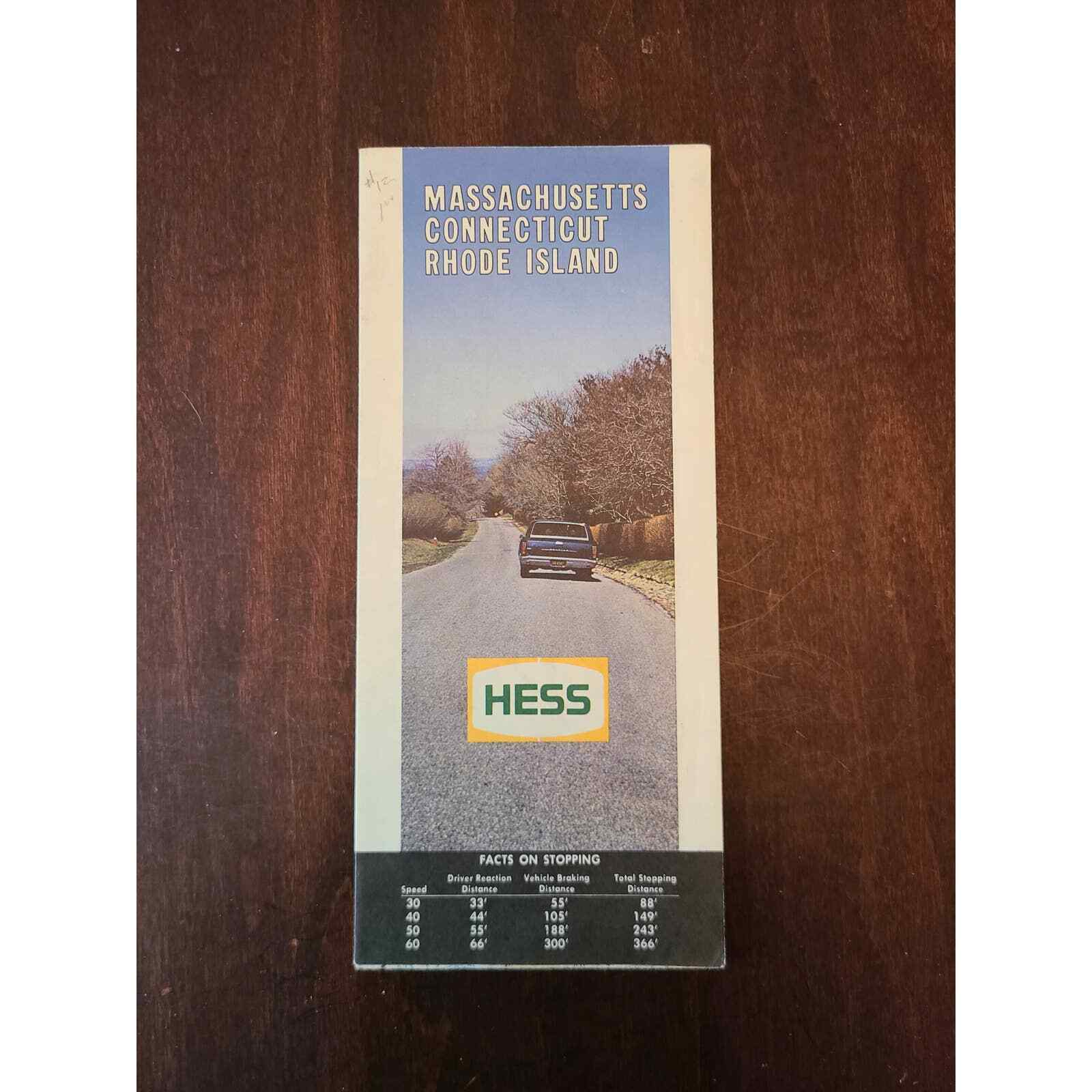 Massachusetts Connecticut Rhode Island Road Map Courtesy of Hess 1967 Edition