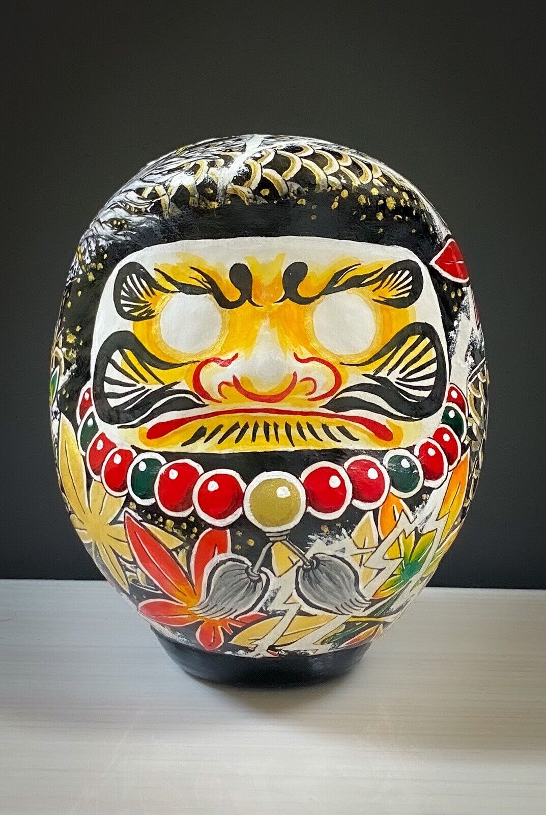 Japanese handiwork: Daruma, dragon, tiger, brings happiness, wishes come true