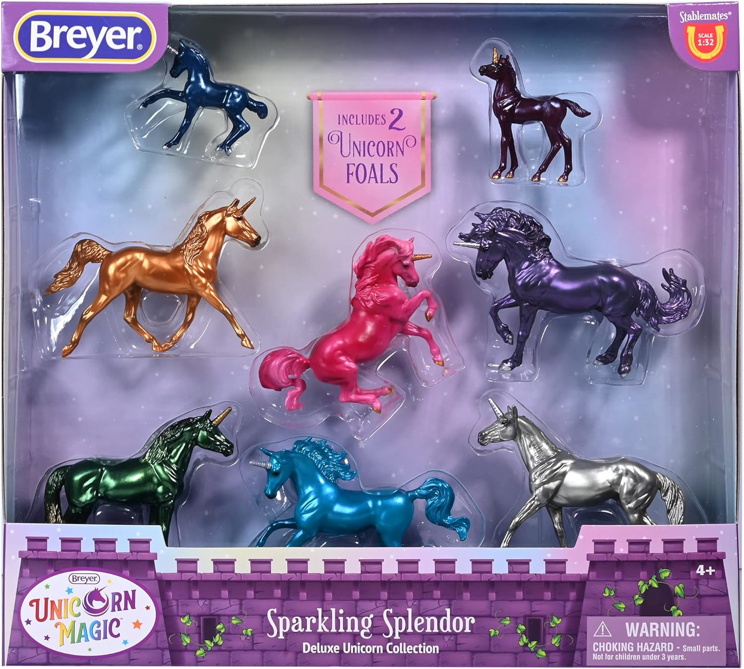 Breyer Horses Stablemates Sparkling Splendor Deluxe Unicorn Set | 8 Unicorn Set