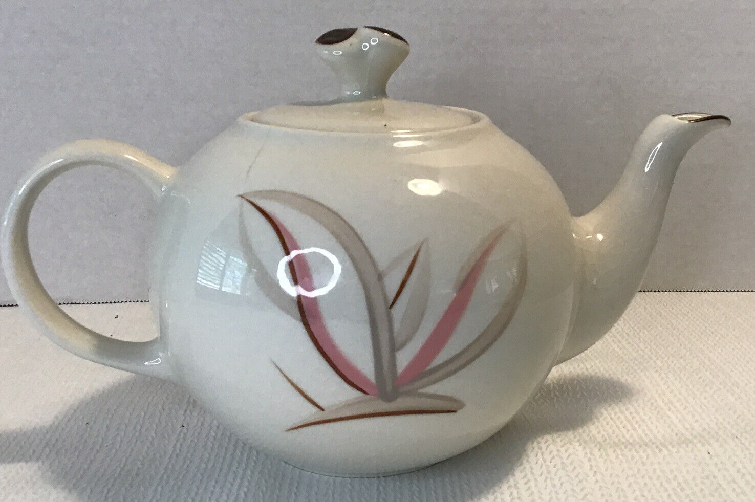 Teapot Vintage Winfield True Porcelain With Lid, Dragonfly Pattern 1950 MCM Boho