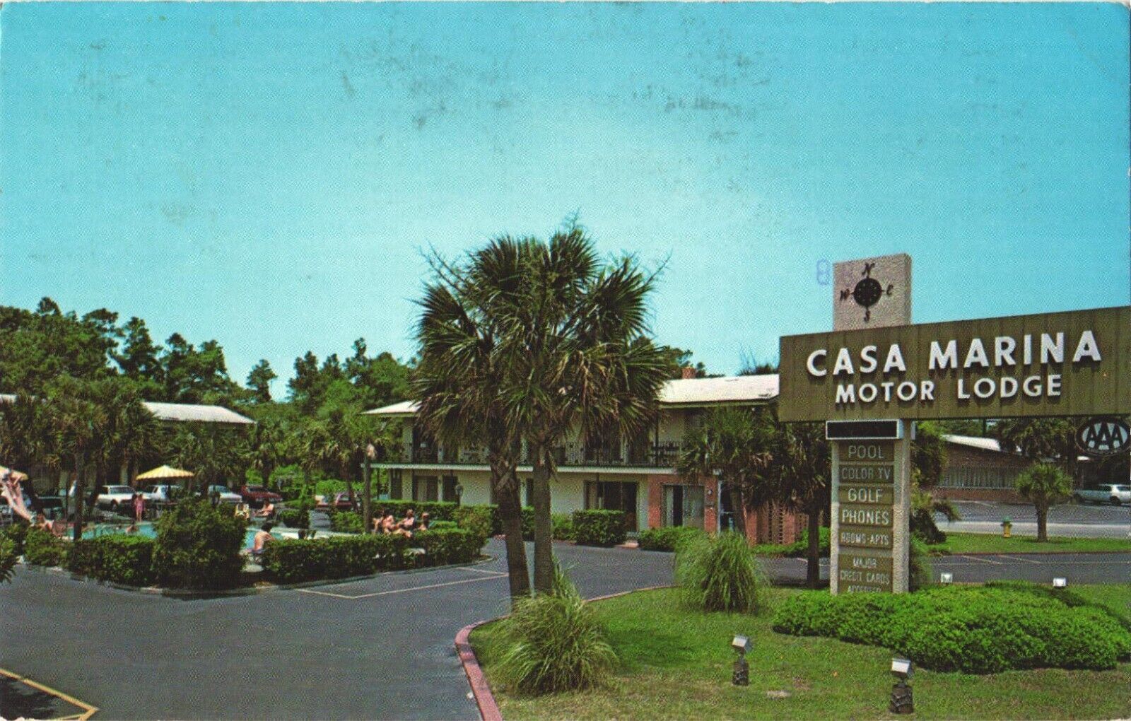 Entrance To Casa Marina Motor Lodge, Myrtle Beach, South Carolina Postcard