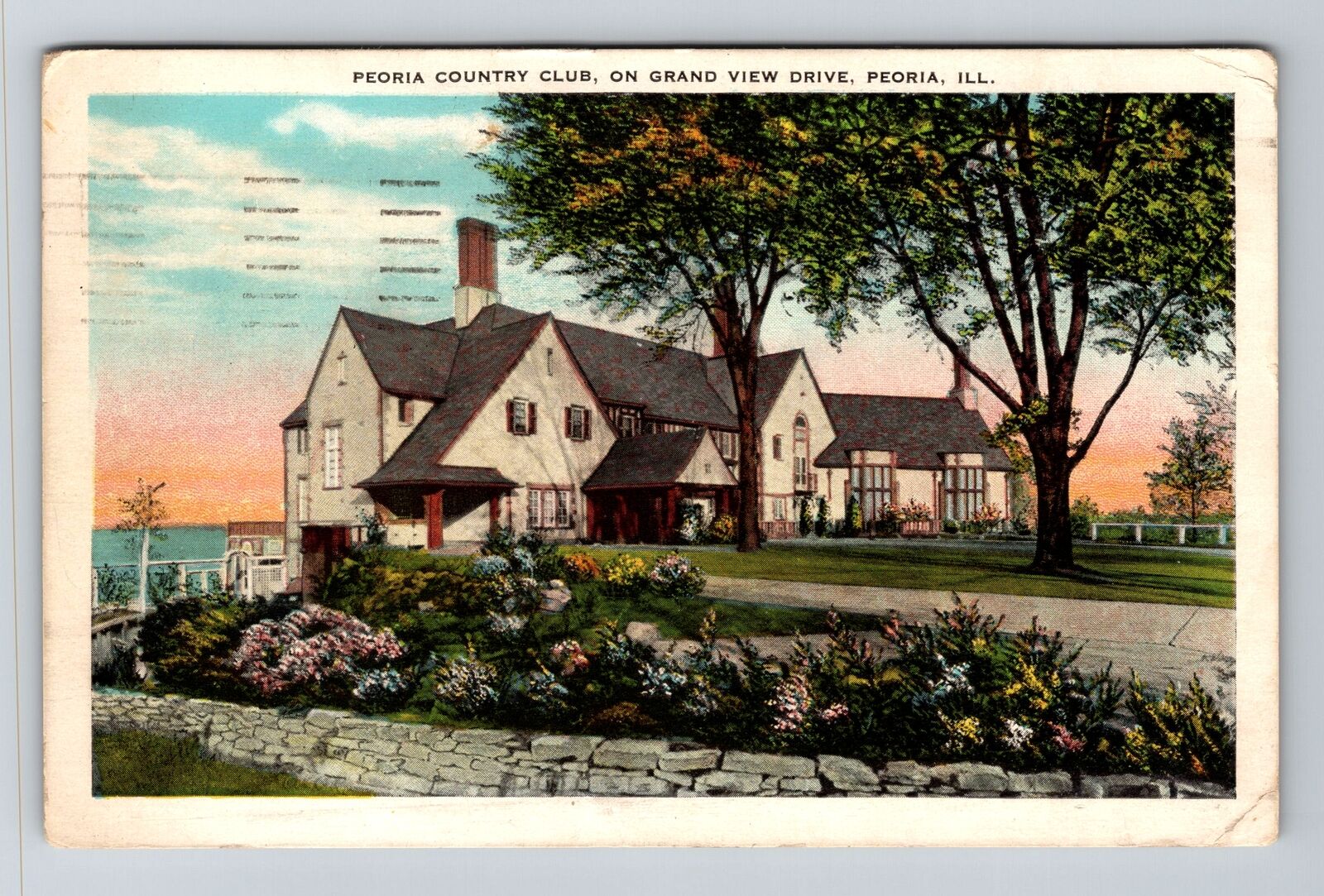 Peoria IL-Illinois, Peoria Country Club, Vintage c1932 Postcard