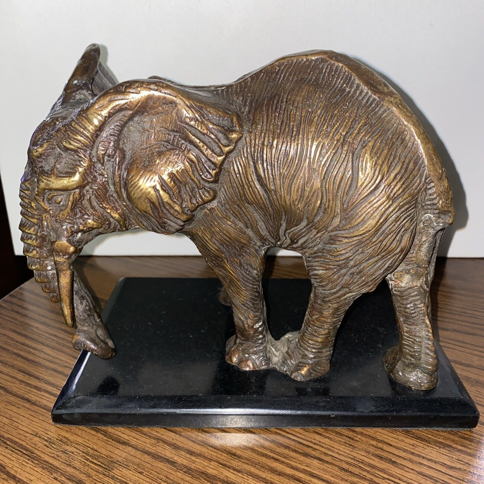 Hot cast Bronze Elephant 7.5” from bottom of base.